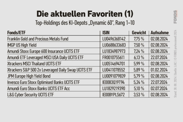 Top-Holdings des KI-Depots 