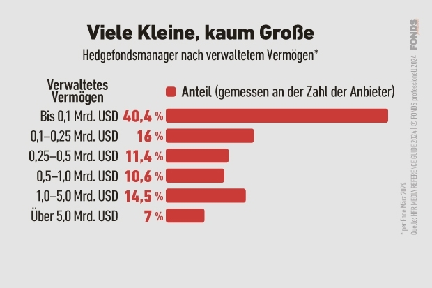 Hedgefonds: Größe der Anbieter