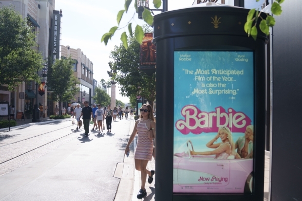 Reklame für den Barbie-Film in Los Angeles