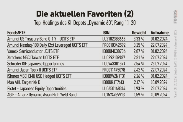 Top-Holdings des KI-Depots 