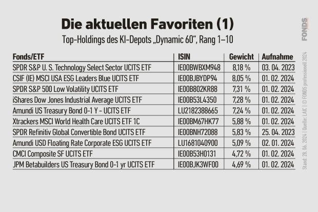 Top-Holdings des KI-Depots 