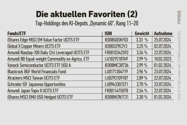 Top-Holdings des KI-Depots 